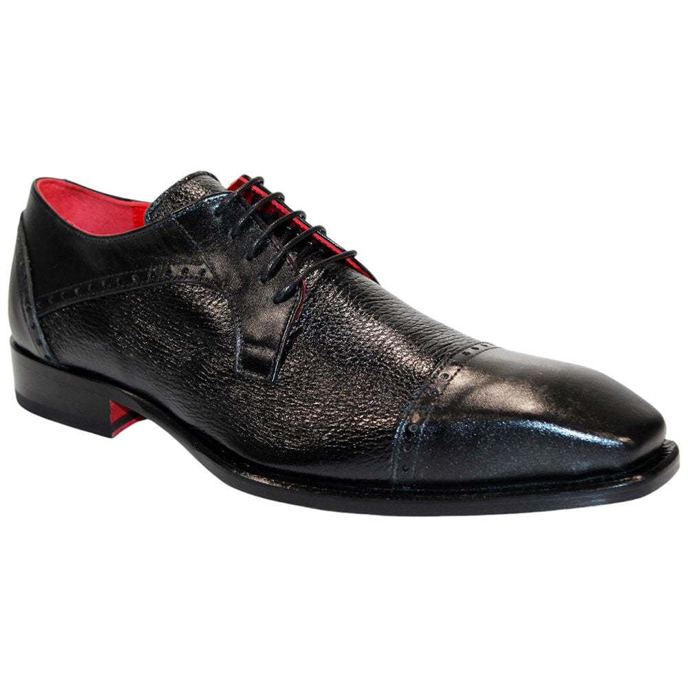 Emilio Franco Samuele Leather/Deerskin Shoes Black