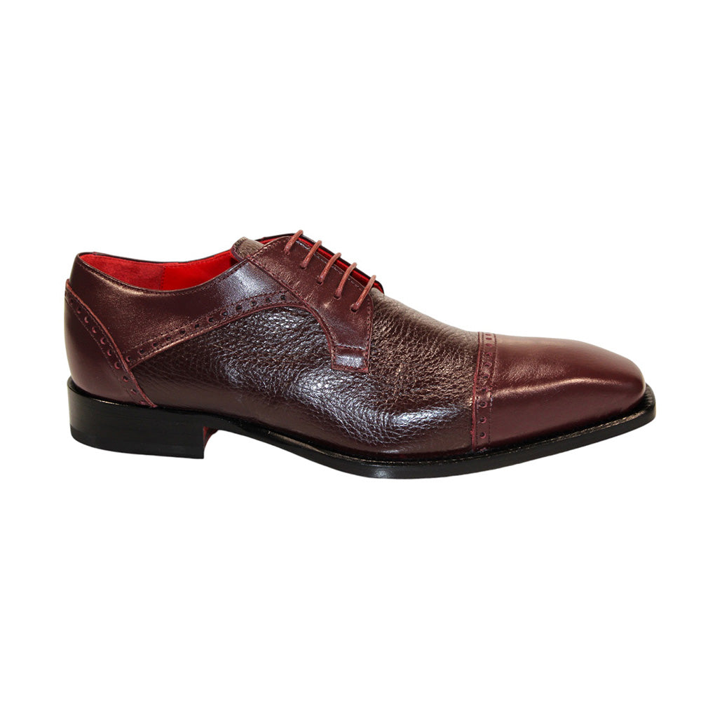Emilio Franco Samuele Leather/Deerskin Shoes Burgundy