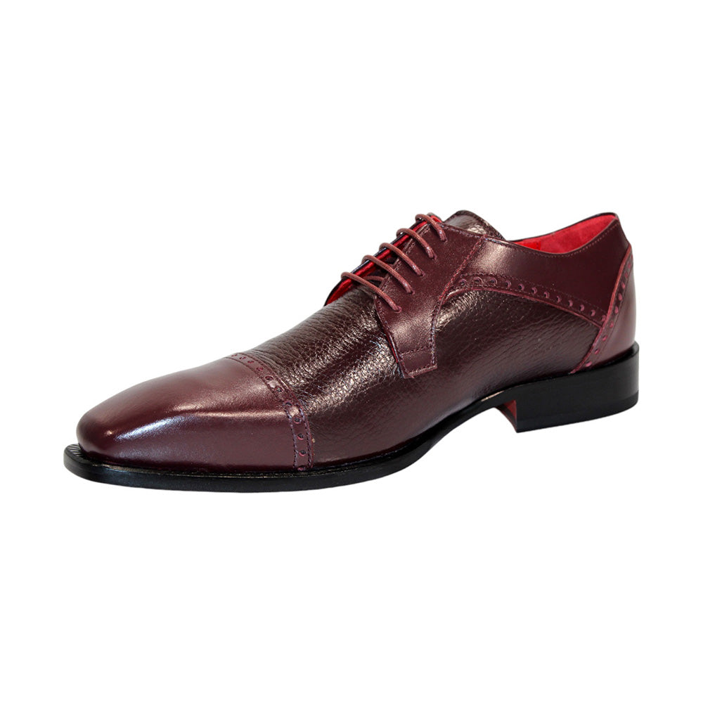 Emilio Franco Samuele Leather/Deerskin Shoes Burgundy