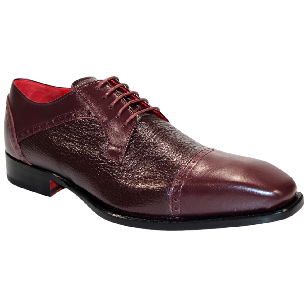 Emilio Franco Samuele Leather/Deerskin Shoes Burgundy