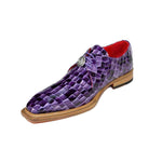 Emilio Franco Santo Patent Croco Print Shoes Purple Combo