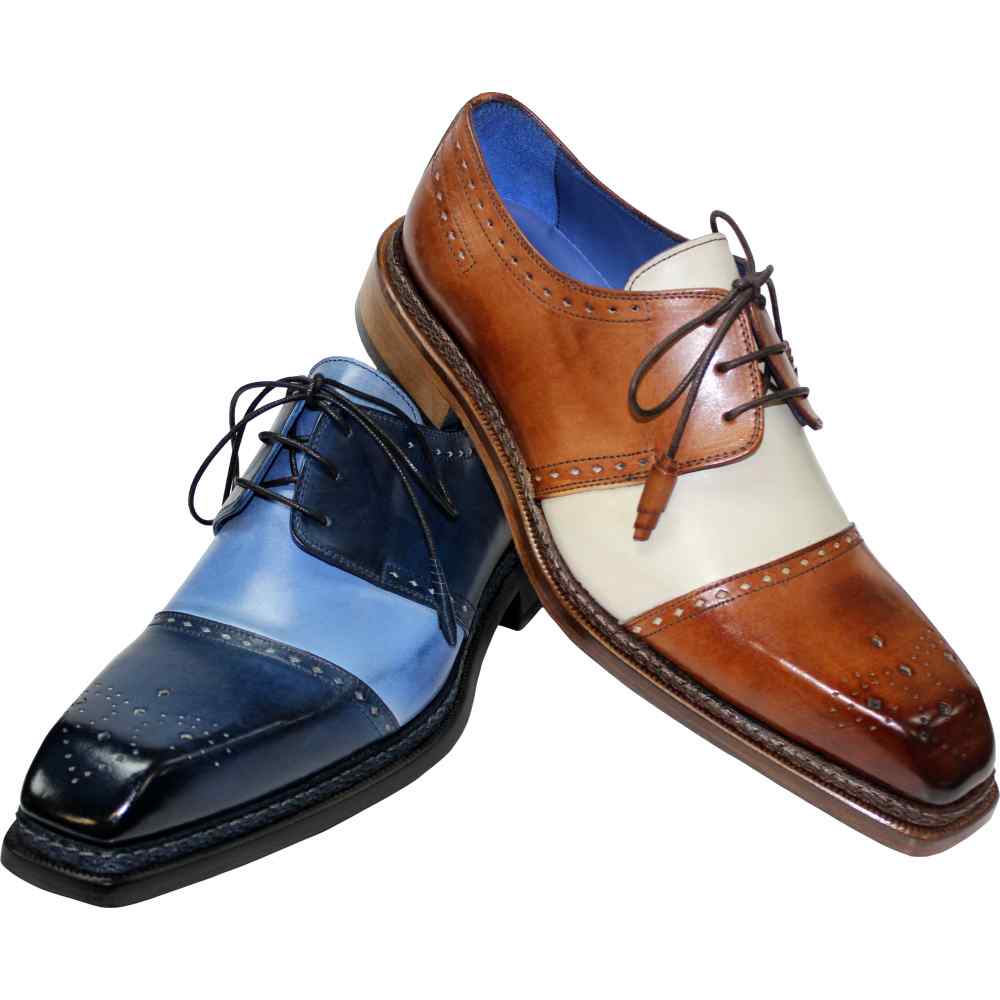 Emilio Franco Saverio Genuine Leather Shoes Navy/ Light Blue