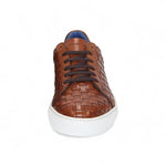 Emilio Franco Tropea Genuine Leather Weave Sneakers Cognac