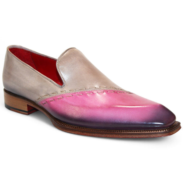 light pink dress shoes for men Emilio Franco Vittorio Leather Pink/Light Grey faux leather lining with Color:Dark-Mauve Green Plaid Smocked Mini VW-SPR25-7