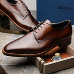 Zelli Enzo Cap Toe Shoes Chestnut (25-550-CST)