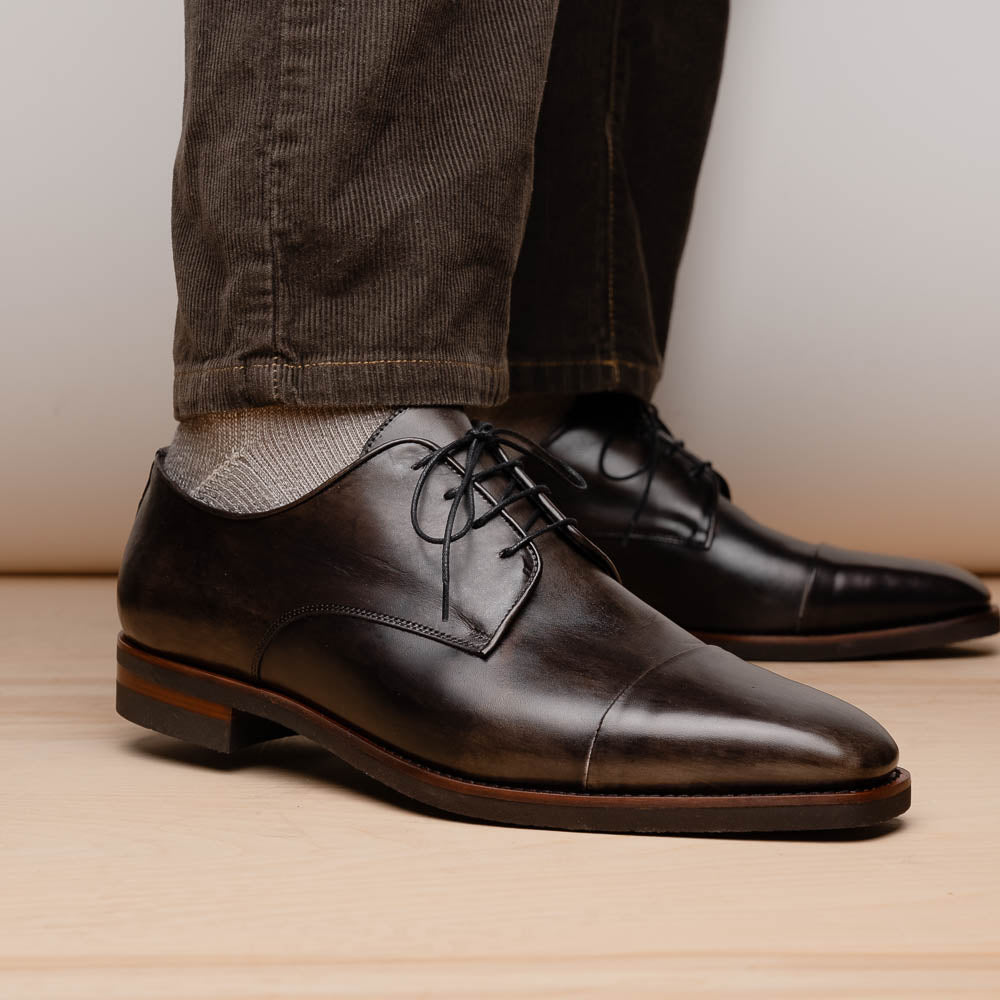 Zelli Enzo Cap Toe Shoes Grey (25-550-GRY)