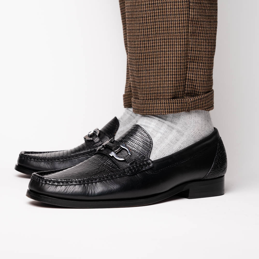 Marco Di Milano Enzo Lizard Bit Loafers Black