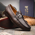 Marco Di Milano Enzo Lizard Bit Loafers Brown