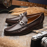 Marco Di Milano Enzo Lizard Bit Loafers Brown