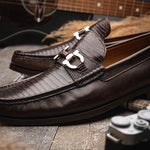 Marco Di Milano Enzo Lizard Bit Loafers Brown