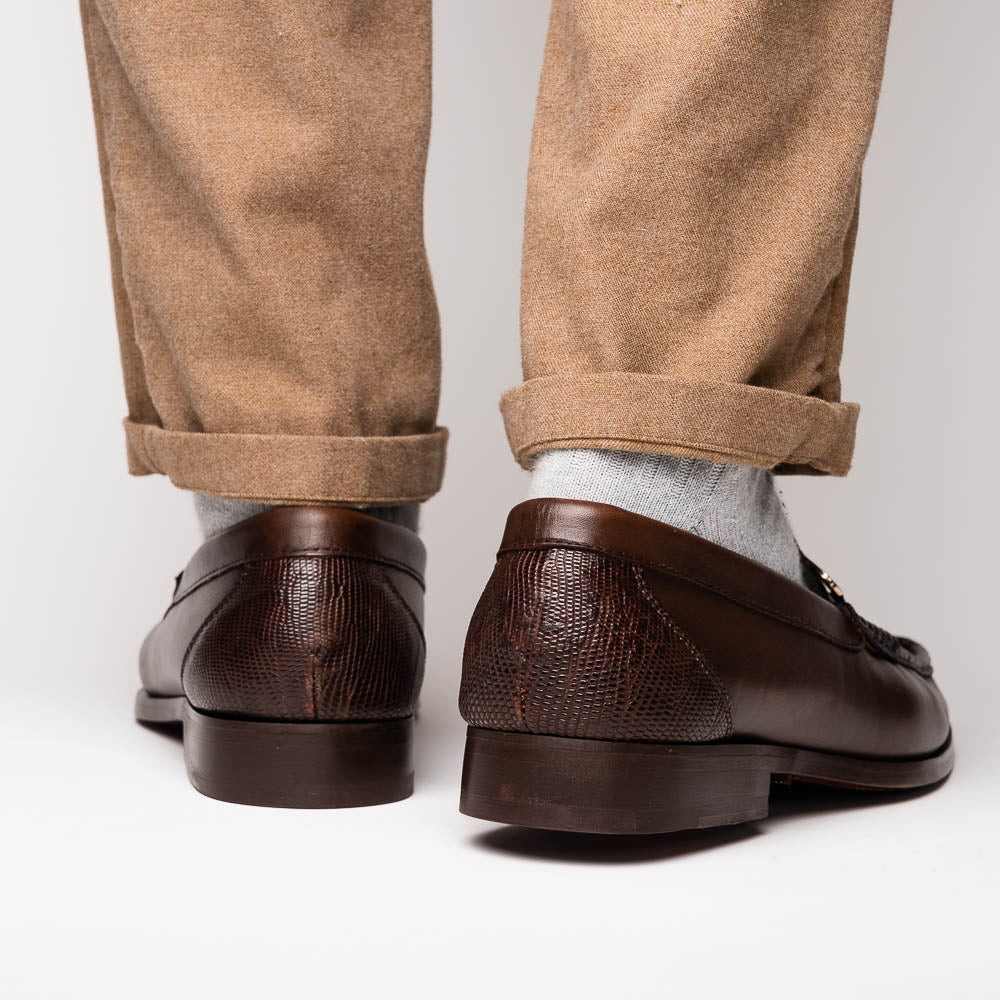 Marco Di Milano Enzo Lizard Bit Loafers Brown