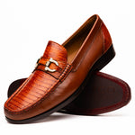 Marco Di Milano Enzo Lizard Bit Loafers Cognac