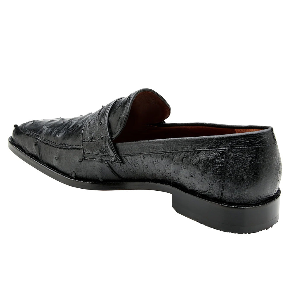Belvedere Ostrich Penny Loafers Black Size 13