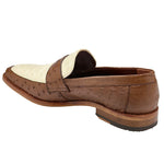 Belvedere Espada Ostrich Penny Loafers Tabac / Bone (2440)