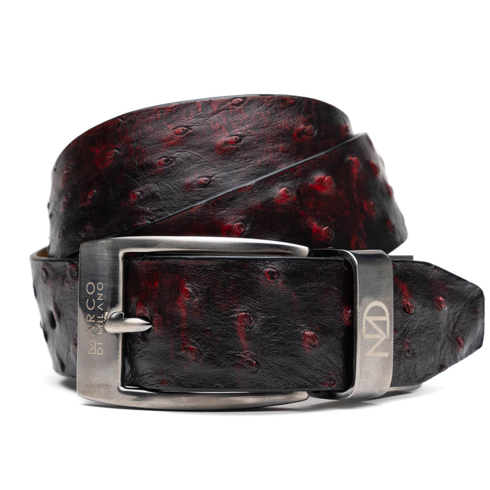 Marco Di Milano Ostrich Quill Belt Black Cherry
