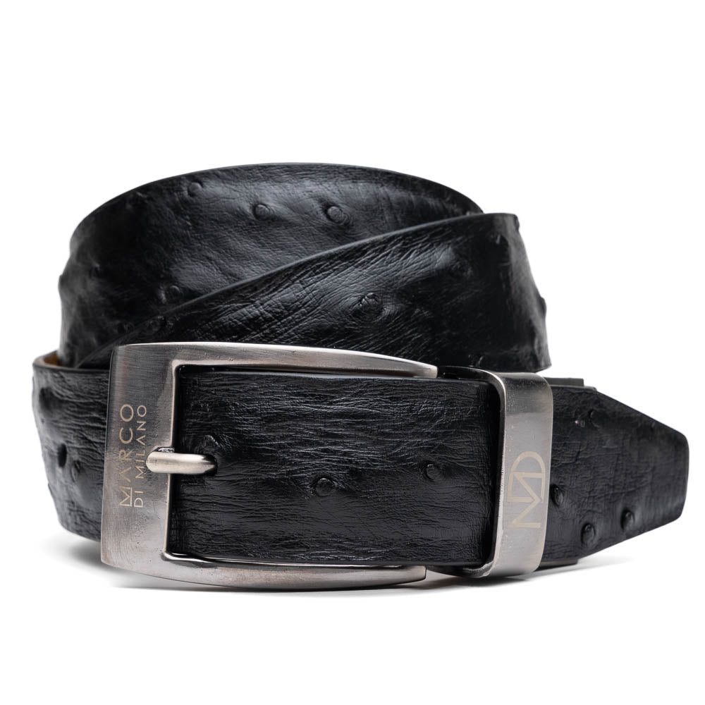 Marco Di Milano Ostrich Quill Belt Black