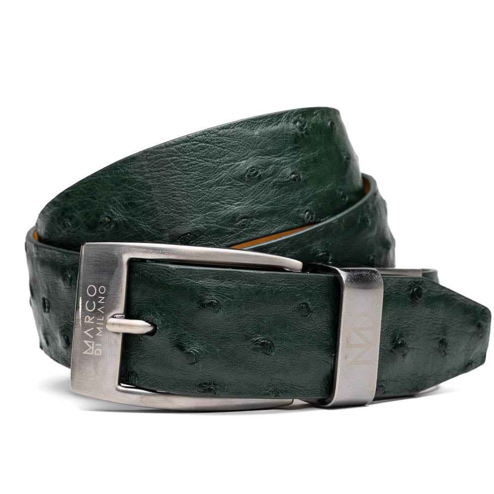 Marco Di Milano Ostrich Quill Belt Forest Green