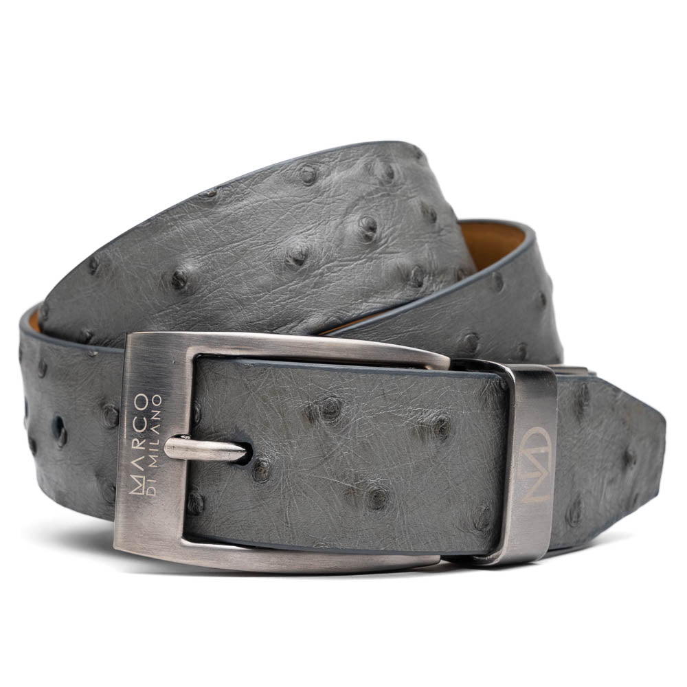 Marco Di Milano Ostrich Quill Belt Grey