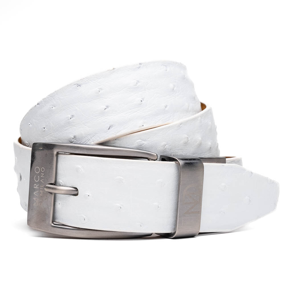 Marco Di Milano Ostrich Quill Belt White