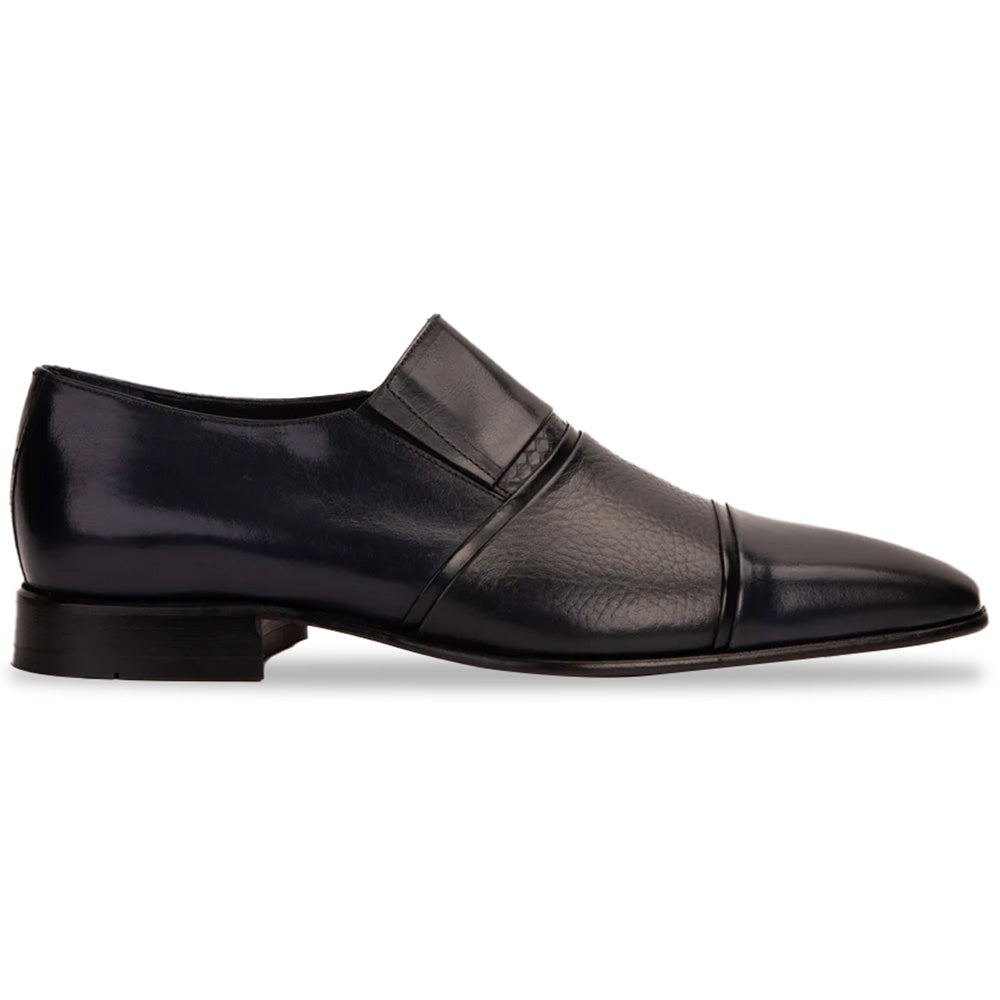 Vinci Leather The Everest Navy Leather Cap Toe Dress Loafer Shoe (16005)