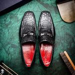 Marco Di Milano Fabro Caiman Crocodile Bit Loafers Black