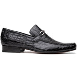 Marco Di Milano Fabro Caiman Crocodile Bit Loafers Black