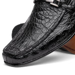 Marco Di Milano Fabro Caiman Crocodile Bit Loafers Black