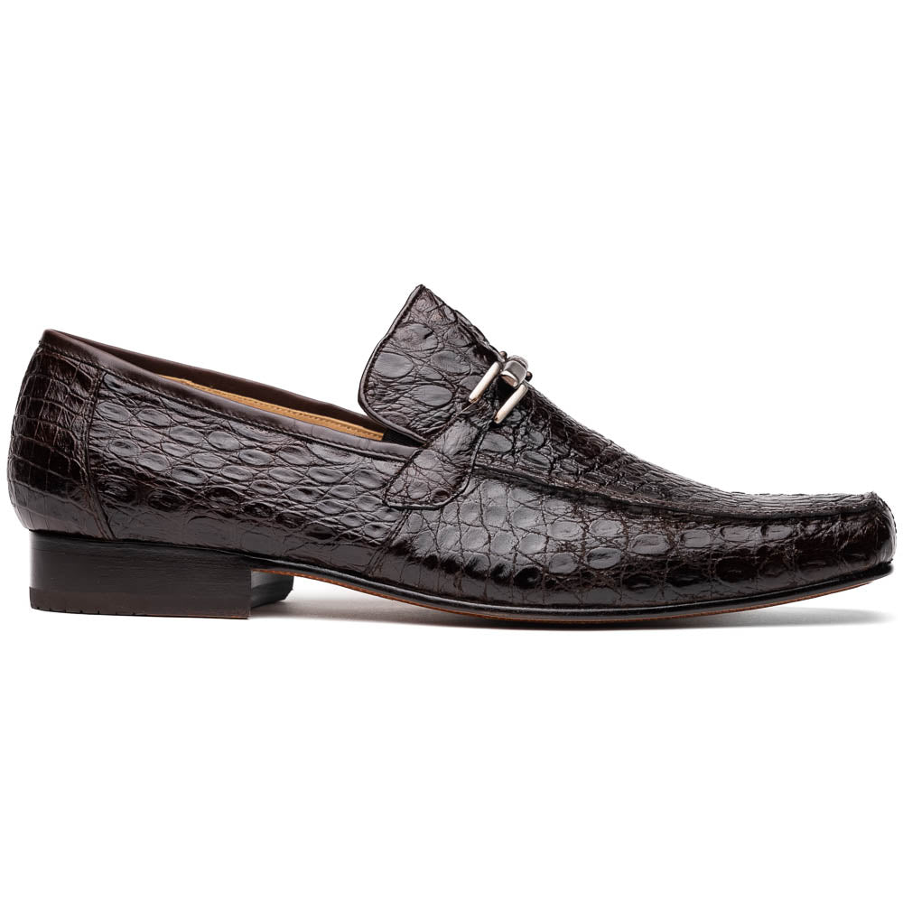 Marco Di Milano Fabro Caiman Crocodile Bit Loafers Brown