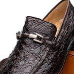 Marco Di Milano Fabro Caiman Crocodile Bit Loafers Brown