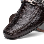 Marco Di Milano Fabro Caiman Crocodile Bit Loafers Brown