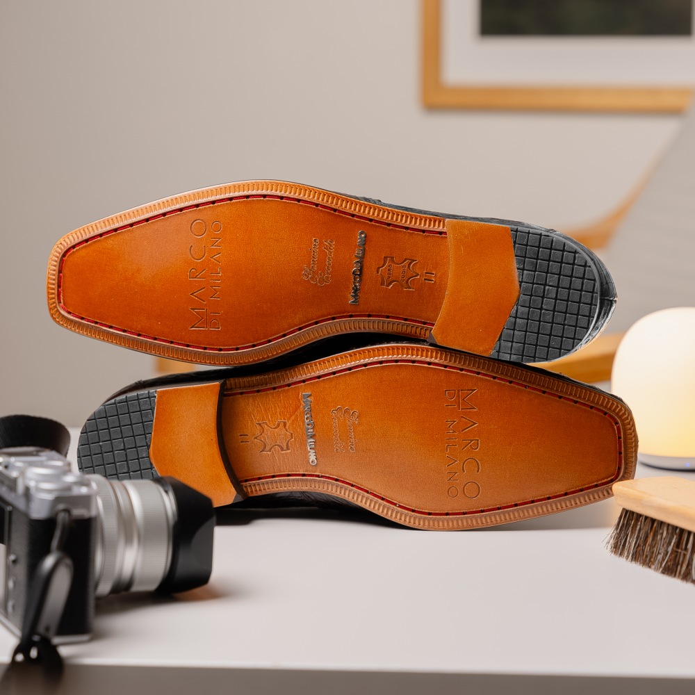 Marco Di Milano Fabro Caiman Crocodile Bit Loafers Grey