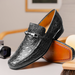 Marco Di Milano Fabro Caiman Crocodile Bit Loafers Grey