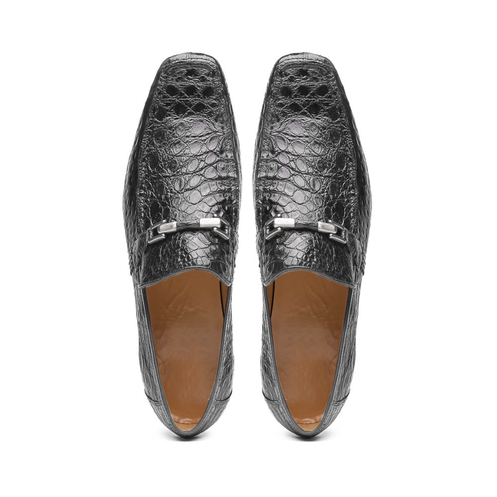 Marco Di Milano Fabro Caiman Crocodile Bit Loafers Grey
