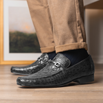 Marco Di Milano Fabro Caiman Crocodile Bit Loafers Grey