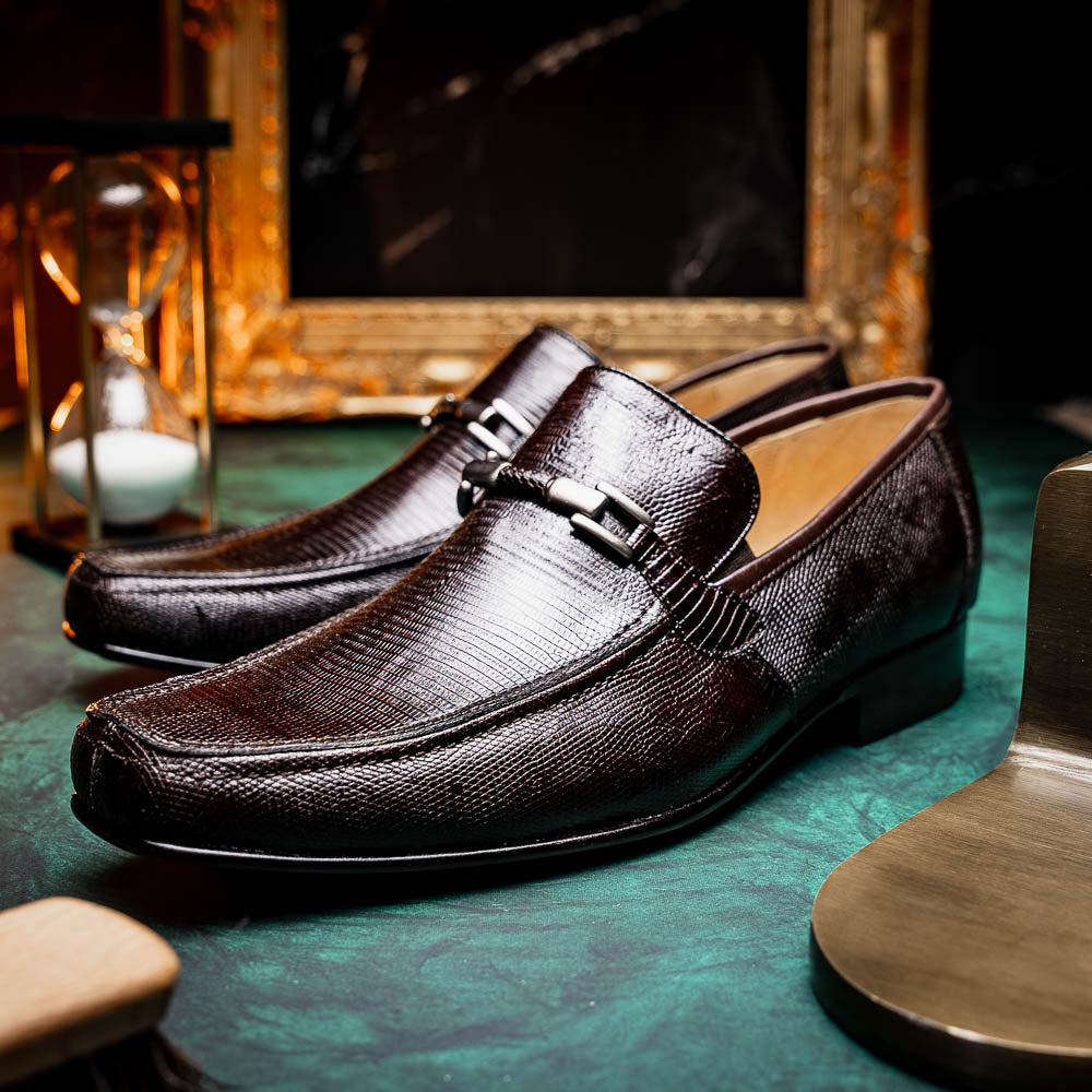 Marco Di Milano Fabro Lizard Bit Loafers Brown