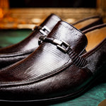 Marco Di Milano Fabro Lizard Bit Loafers Brown