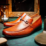 Marco Di Milano Fabro Lizard Bit Loafers Cognac