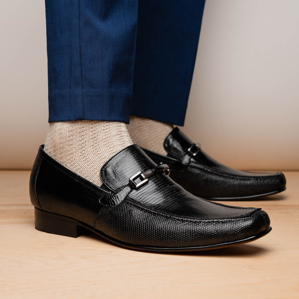 Marco Di Milano Fabro Lizard Bit Loafers Black