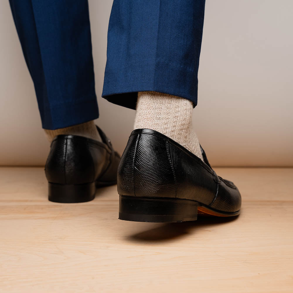 Marco Di Milano Fabro Lizard Bit Loafers Black
