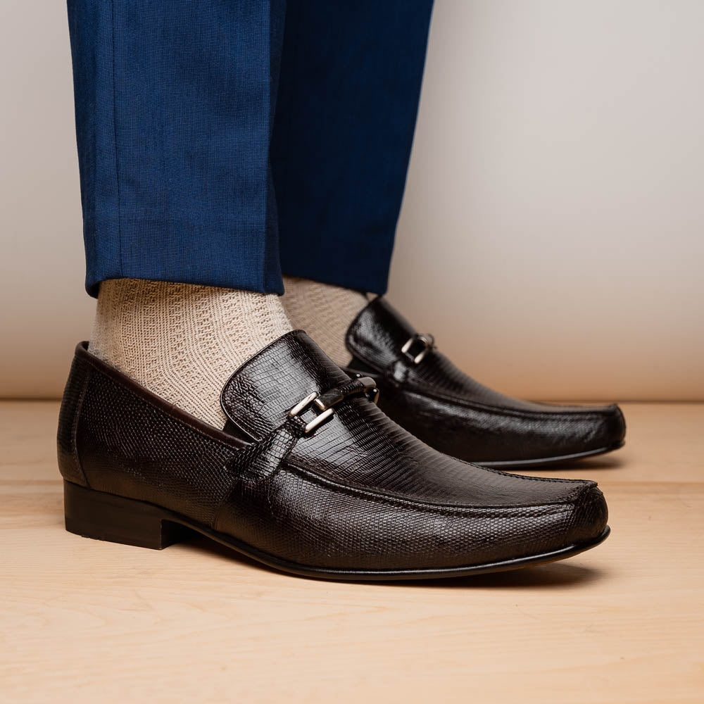 Marco Di Milano Fabro Lizard Bit Loafers Brown