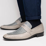 Marco Di Milano Fangio Ostrich Penny Loafers Grey