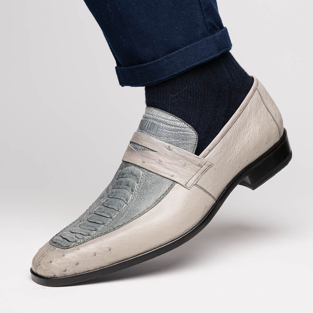 Marco Di Milano Fangio Ostrich Penny Loafers Grey