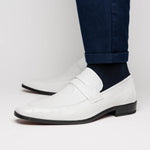Marco Di Milano Fangio Ostrich Penny Loafers White