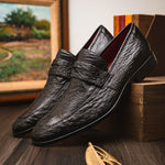 Marco Di Milano Fangio Ostrich Penny Loafer Black