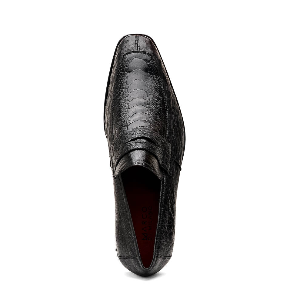 Marco Di Milano Fangio Ostrich Penny Loafer Black
