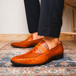 Marco Di Milano Fangio Ostrich Penny Loafer Cognac