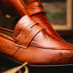 Marco Di Milano Fangio Ostrich Penny Loafer Cognac