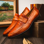 Marco Di Milano Fangio Ostrich Penny Loafer Cognac