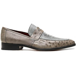 Marco Di Milano Fangio Ostrich Penny Loafer Serpentine Grey