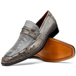 Marco Di Milano Fangio Ostrich Penny Loafer Serpentine Grey